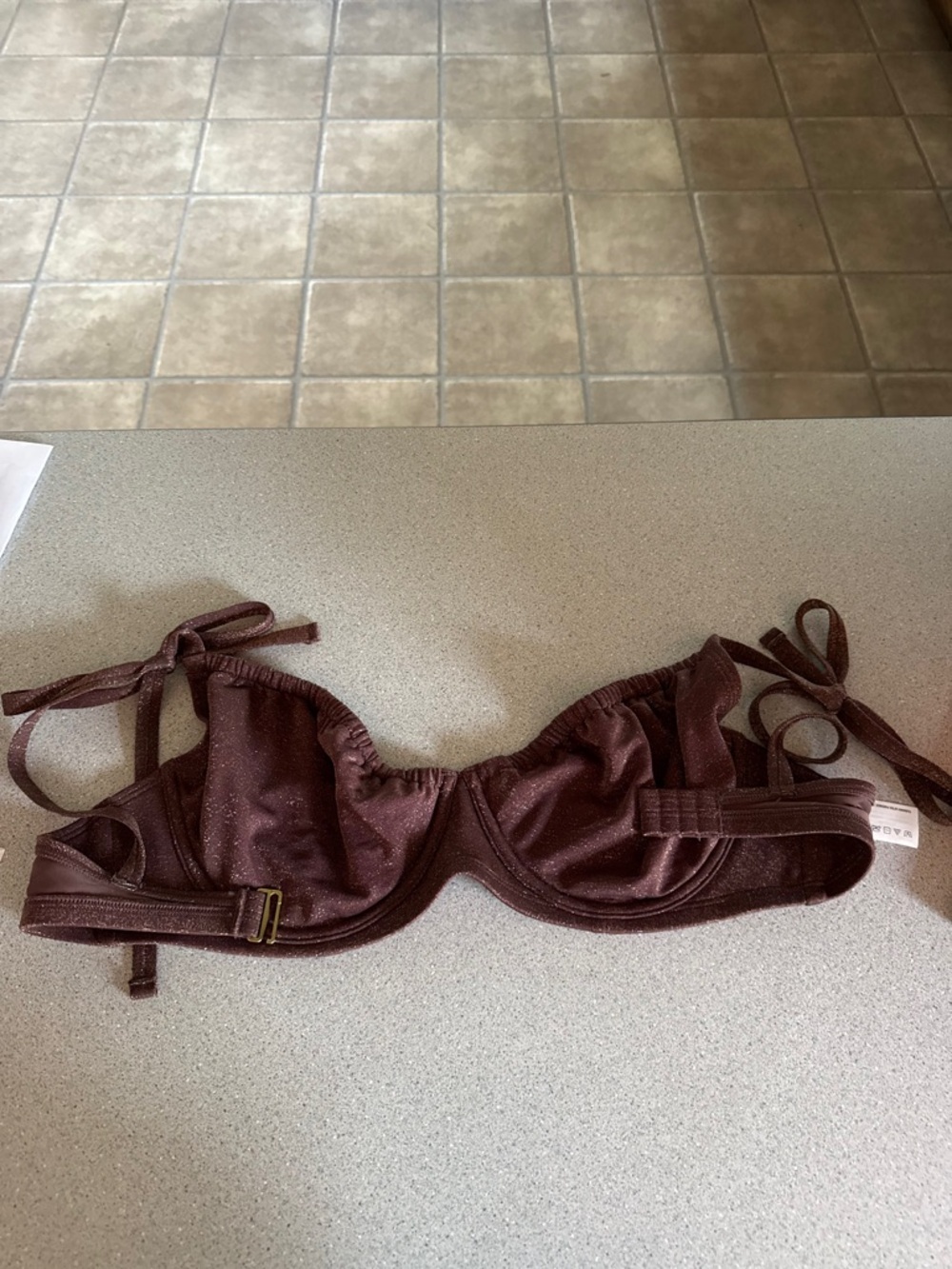 Abercrombie & Fitch Brown curve love Underwire Bikini Top